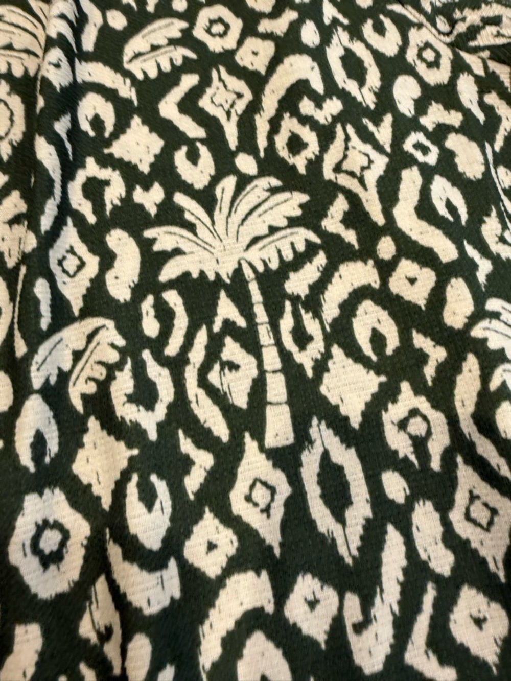 Boho Palm Print Lace Trim Wide Leg Pants S/M Flowy Festival - Picture 9 of 11